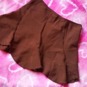 UO Mini Brown Scallop Trim Skirt